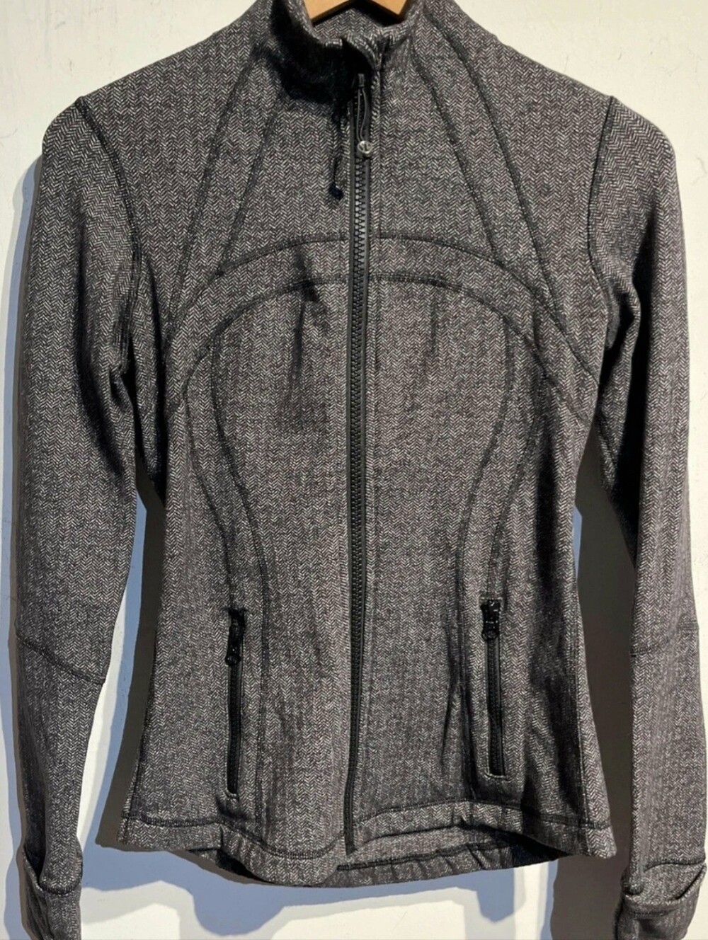 Lululemon Define Jacket Variegated Knit Heathered Black Size 6
